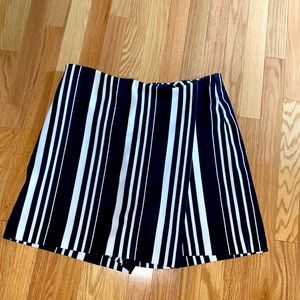 Boston Proper Black and White Striped Skort